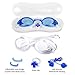 Dimples Excel Clear Swimming Goggles for Everyday Indoor Practice + Nose Clips + Ear Plug ( 2 Pack )