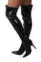 E42 Ladies Black Thigh High Stiletto Boots Sizes 3-8 UK