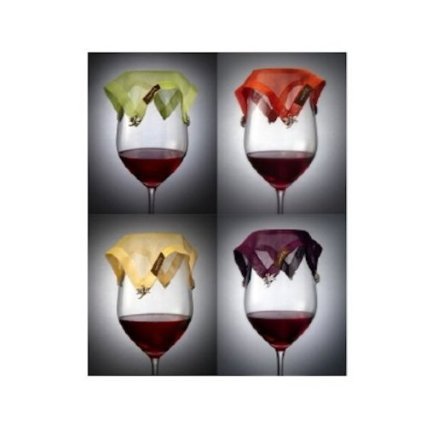 Wine Veil Glass Cover & Marker Big Veil 6 X 6 - Set of 4 - Festive