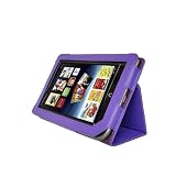 Mochie (tm) Barnes & Noble Nook Color / Nook Tablet Genuine Leather Cover Case Purple (New Model 01/13/2012)