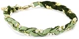 Ettika Sage Deerskin Leather and Crystal Chain Braided Bracelet