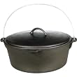 Cajun Cookware Dutch Ovens With Basket 21 Quart Seasoned Cast Iron Dutch Oven