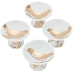 Rosanna Set of 4 Four Calling Birds Footed Dishes, White/Gold, 4