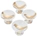 Rosanna Set of 4 Four Calling Birds Footed Dishes, White/Gold, 4"