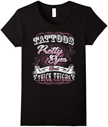 Women's Tattoos pretty eyes and thick thighs T-shirt XL Black