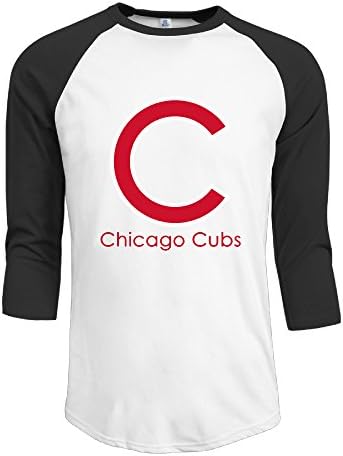 DDTD Chicago Cubs Men's Fashion Raglan Tee, Black ,S