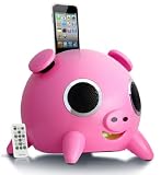 Speakal iHog 2.1 Stereo Docking Station and Speaker System with Rechargeable Battery for iPhone and iPod (Pink)