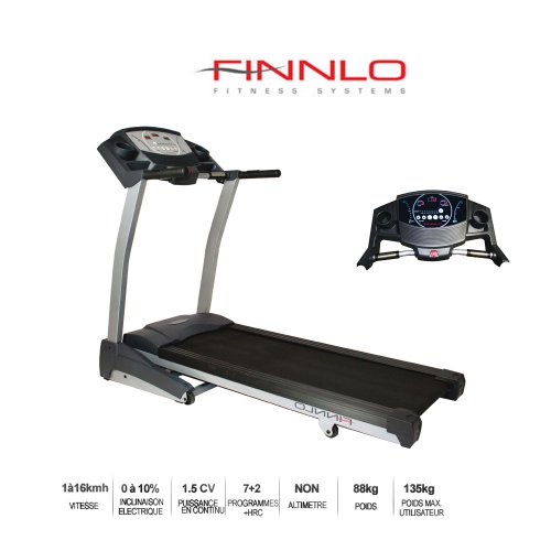 FINNLO TECHNUM II Treadmill, AUTO-INCLINE, German 