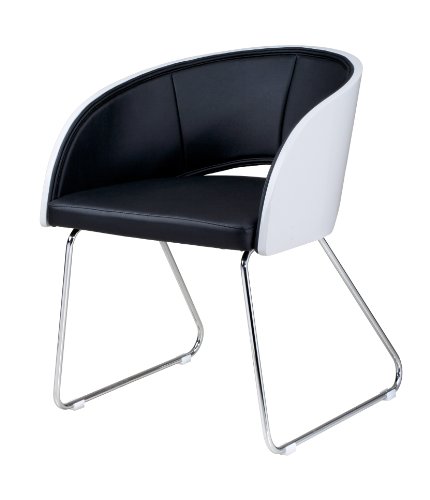 Plutus Modern Club Chair, Black and White Plutus Modern Club Chair, Black and White