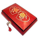 Buy Beautiful Wine Red Intertwined Hearts Reuge Flower Roses Sorrento Hand Inlaid Music...
