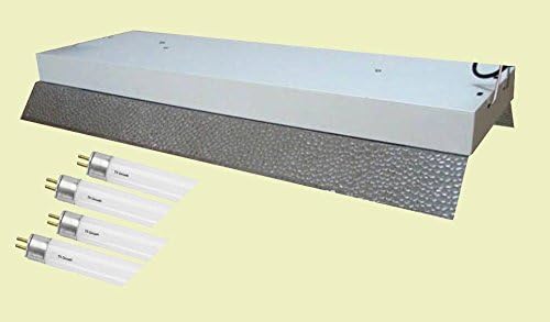 VegieMaster 4-ft, 4-Tube T5 Fluorescent Hydroponic Grow Light Fixture with Reflector for Indoor Plant Growing Grow tent, T5 Bulbs Included