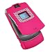 Premium Clip-On Rubber Case w/ Bling for Motorola RAZR V3 / V3c, Hot Pink