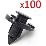 Partsam 100pcs 8mm Plastic Rivet Fastener Mud Flaps Fender Push Clips for Nissan 01553-0932
