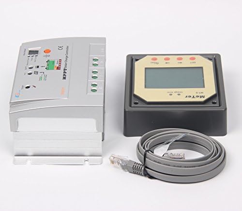 Tracer MPPT 1210RN 10A 12V 24V Auto Solar Charge Controller Regulator 100V & Remote Meter LCD Display (MT5) for Solar Regulator with 2 Meters Cable
