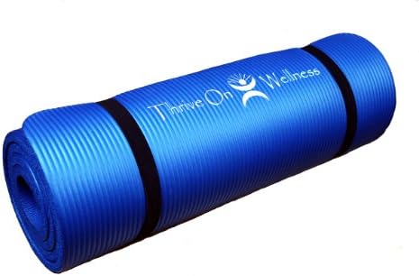 Thrive on Wellness Thick Yoga Mat - Best Comfort for Spine/Joints, with Strap for travel, 72" Extra-long, 24" Wide, 1/2" thick, BEST Exercise Mat for Pilates, Yoga, P90x AND Floor Exercises, Non-slip, Non-toxic, Top Quality, Satisfaction Guaranteed