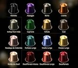 50 NESPRESSO CAPSULES: 10 INDRIYA, 10 RISTRETTO, 10 ROMA, 10 ARPEGGIO, 10 LIVANTO