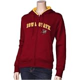 Iowa State Cyclones Ladies Red Full Zip Felt Lettering Hoody Sweatshirt