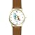 Orange & White Cat Scratching Sofa - Cat Cartoon or Comic - JP Animal - WATCHBUDDY&Acirc;&reg; DELUXE TWO-TONE THEME WATCH - Arabic Numbers - Brown Leather Strap-Size-Large ( Men's Size or Jumbo Women's Size )