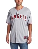 MLB Mens Los Angeles Angels Of Anaheim Road Gray Short Sleeve 6 Button Synthetic Replica Baseball Jersey Spring 2012