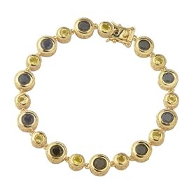 Yellow Gold Overlay Sterling Silver Smoky Quartz and Citrine Multi-Circle... by Amazon.com Collection