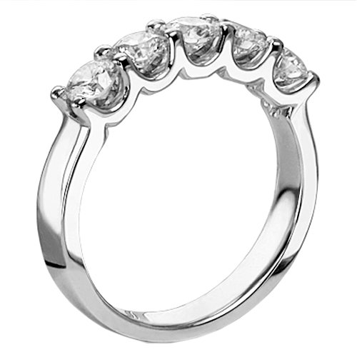 1.00 CT TW Prong Set Round Diamond Anniversary 