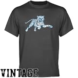 NCAA Jackson State Tigers Charcoal Distressed Logo Vintage T-shirt
