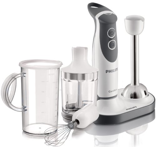 Philips HR1369 00 Cordless Hand Blender with Chopper  Whisk and Beaker