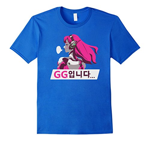 Men's Overwatch D.Va GG Spray Tee Shirt Medium Royal Blue