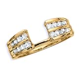  : Gold Plated Sterling Silver 3/8 ct. Cubic Zirconia Ring Guard