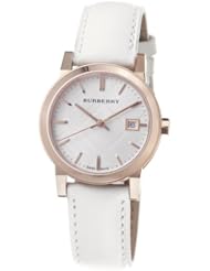 Burberry Womens BU9108 Large Check White Leather Strap Watch