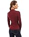 PattyBoutik Women Bolero Button Long Sleeve Blouse (Burgundy X-Large)