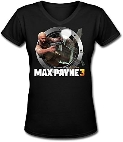 Emoute Women's Max Payne 3 V-neck T-shirts M Black