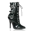 Pleaser Boots Women's SEDUCE-1033 5" Lace-Up Ankle Boot with Three Buckles Side Zip Available in 2 Colors