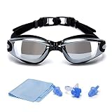 [#1 TOP RATED SWIM GOGGLES]Swimming Goggles with Free Protective Case, Nose Clip, Ear Plugs,for Adult Men Women Youth Kids Child,Swim Goggles with 100% UV Protection,Anti Fog Technology Ultra Comfort