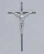Fine All Metal SilverTone Crucifix - Wall Mount - 8'' in Height - IMPORTED FROM ITALY