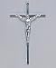 Fine All Metal SilverTone Crucifix - Wall Mount - 8'' in Height - IMPORTED FROM ITALY
