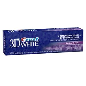 Crest 3d White Radiant Mint Flavor Whitening Toothpaste 5.5 Oz, 5.500 Fluid Ounce