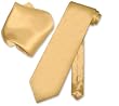 BIAGIO SILK Solid GOLD Color NeckTie & Handkerchief Neck Tie Set