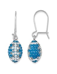 Sterling Silver Swarovski Elements Detroit Spirit Football Earrings