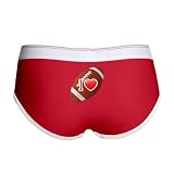 Artsmith, Inc. Women's Boy Brief Underwear I Love Football - Red/White, Small
