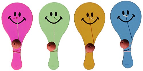 Transparent Smile Paddle Balls - 12 per unit