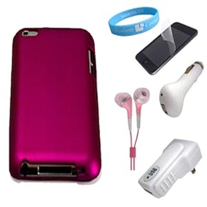 Apple iPod Touch 4G Protective Pink Back Case + Clear Screen Protector + 4th Generation iTouch USB Car Charger + USB Wall Charger + Pink handsfree + Wristband Apple iPod Touch 4G Protective Pink Back Case + Clear Screen Protector + 4th Generation iTouch USB Car Charger + USB Wall Charger + Pink handsfree + Wristband