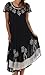 Sakkas Batik Palm Tree Cap Sleeve Caftan Dress / Cover Up
