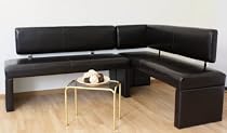 Bank Sitzbank Eckbank Kunstleder braun 190x150cm Neu