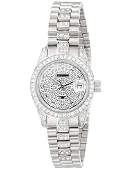 Akribos XXIV Womens AK487SS Diamond Quartz Stainless Steel Bracelet Watch