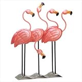 Tropical Flamingo Flock Iron Home Garden Decor Figure