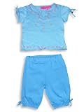 Jeanie Bleu - Girls Short Sleeved Capri Set, Blue