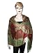Green and Maroon Cutwork Jamawar Shawls,wrap Throw Reversible