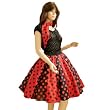 Tellerrock Teller Rock R�cke Kleid f�r Petticoat Petticoats Pettycoat in schwarz und rot mit Punkten Gr. 34 - 44 R17