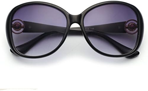 Women Fashionable Round Polarized Uv400 Protection Sunglasses Goggles (Black)